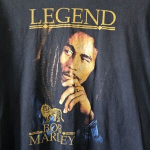 Vintage Zion Rootswear Bob Marley T-Shirt Men's Size Large Legend Black‎ Reggae